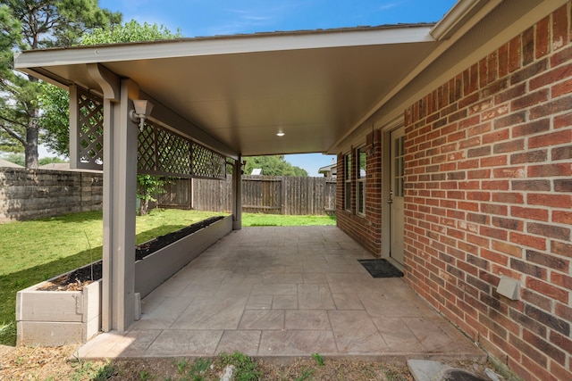 view of patio featuring a fenced backyard