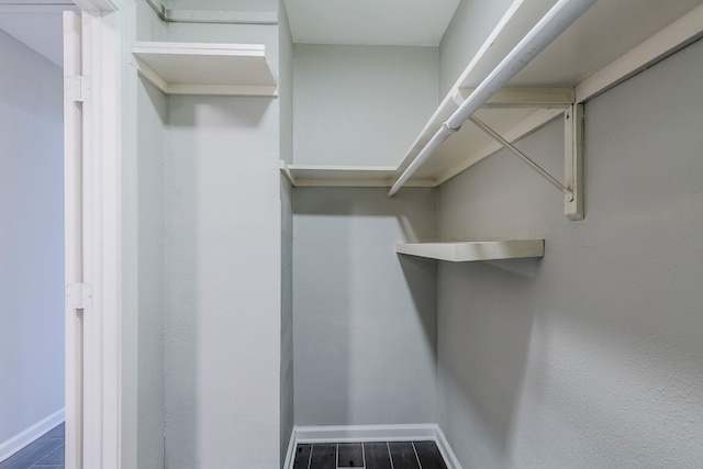 spacious closet with wood finished floors