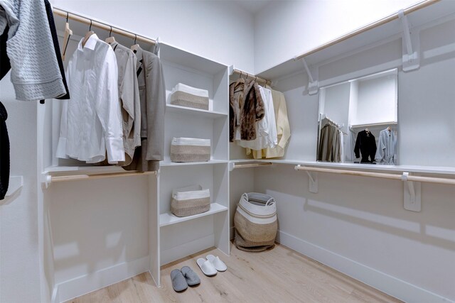 spacious closet featuring wood finished floors