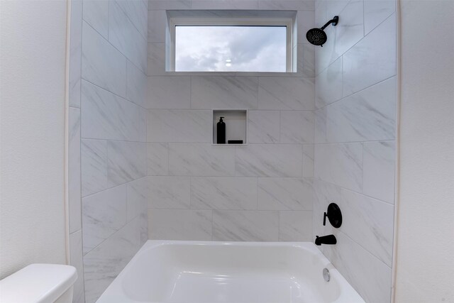 full bathroom with toilet and shower / bathing tub combination