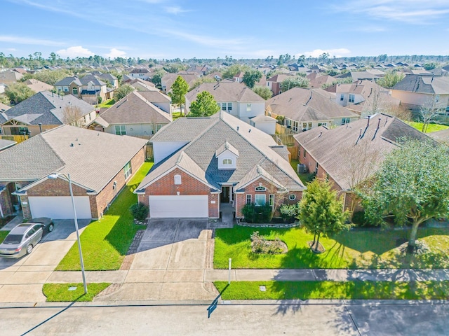 bird's eye view with a residential view