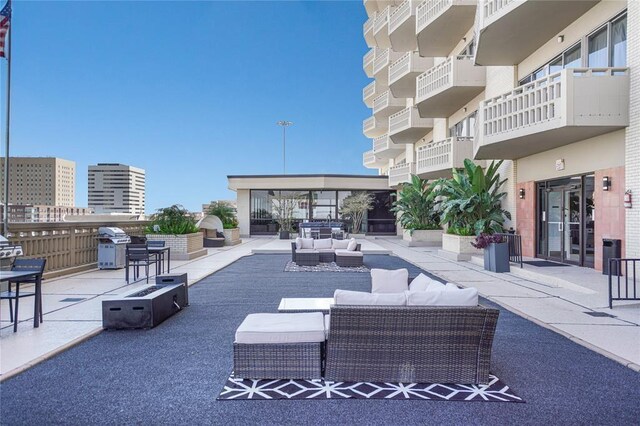 view of patio / terrace featuring grilling area and an outdoor living space