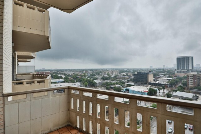balcony featuring a view of city
