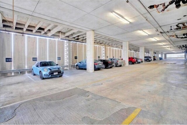 view of parking garage