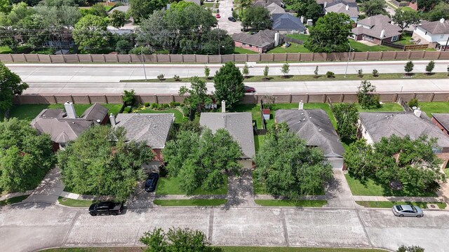 aerial view with a residential view