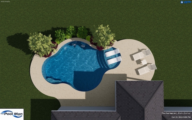 bird's eye view of a pool area