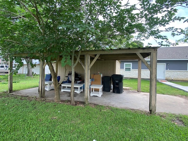 view of patio with a carport