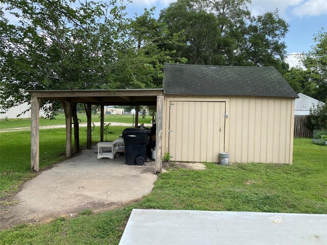 view of shed