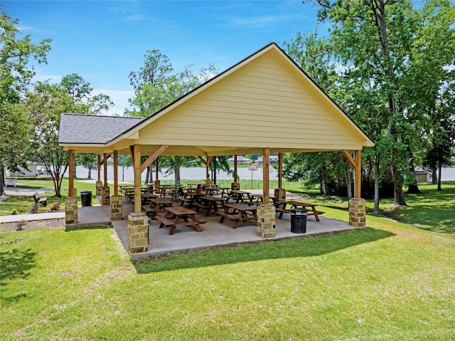 view of home's community featuring a gazebo and a yard