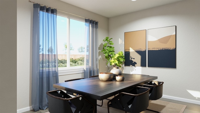 dining area with baseboards
