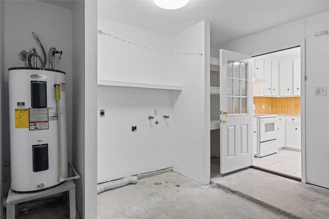 13742 Hollowgreen Dr Unit 604, Houston, TX 77082 - clothes washing area with electric water heater, washer hookup, and hookup for an electric dryer