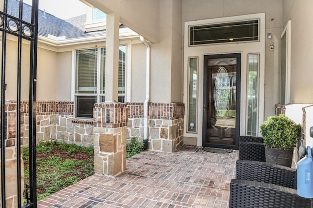 13819 Laurel Colony Trl, Houston, TX 77059 - property entrance with stone siding and stucco siding
