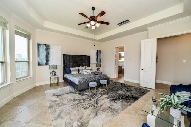 13819 Laurel Colony Trl, Houston, TX 77059 - bedroom featuring visible vents, a tray ceiling, and multiple windows