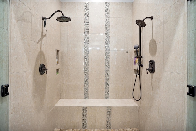 full bathroom with a shower stall
