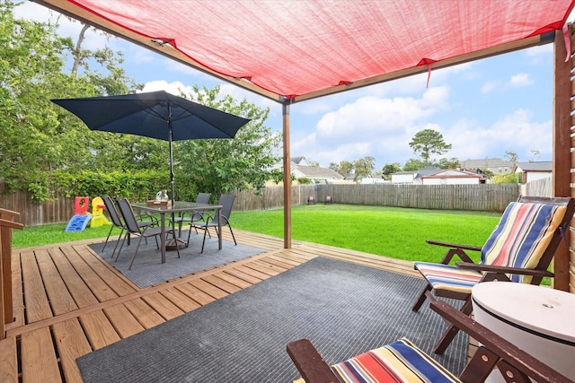 701 Coronado St, Houston, TX 77009 - view of patio with outdoor dining area and a wooden deck