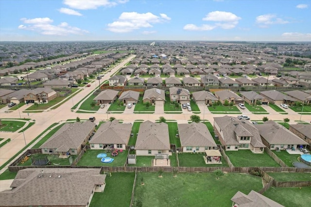 aerial view with a residential view