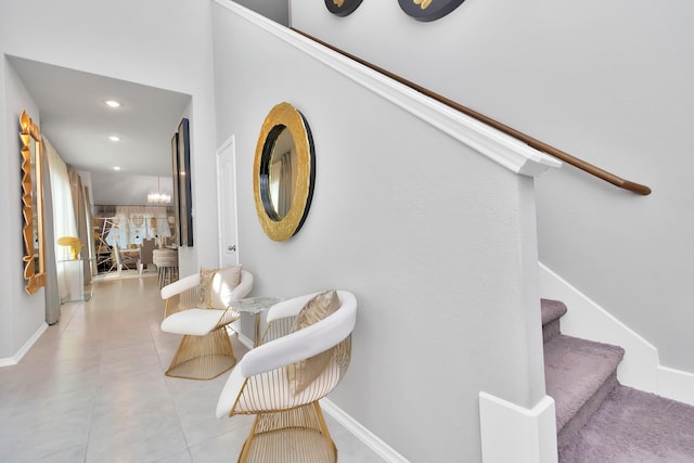 interior space featuring baseboards and recessed lighting