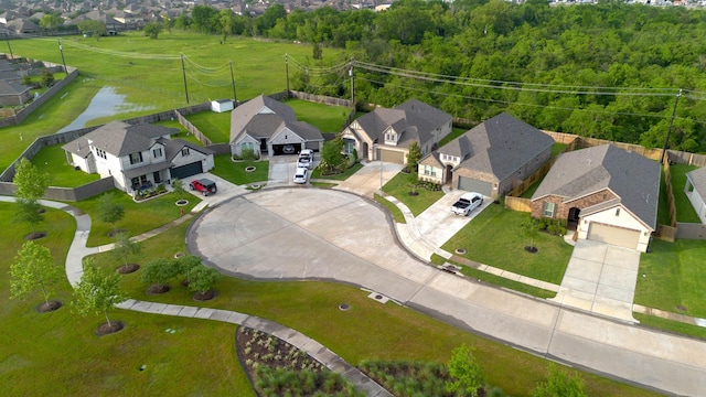 aerial view with a residential view