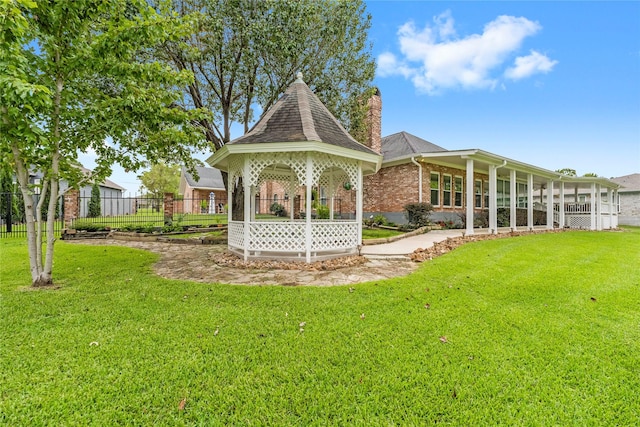 466 Buffalo Ct, Livingston, TX 77351 - view of yard featuring a gazebo and fence