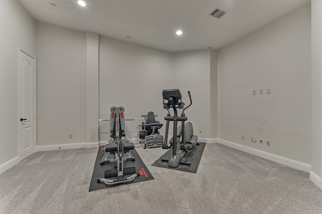 21603 Fairhaven Creek Dr, Cypress, TX 77433 - workout room with recessed lighting, carpet floors, and baseboards