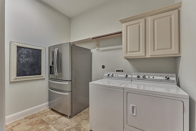21603 Fairhaven Creek Dr, Cypress, TX 77433 - laundry area with cabinet space, separate washer and dryer, and baseboards