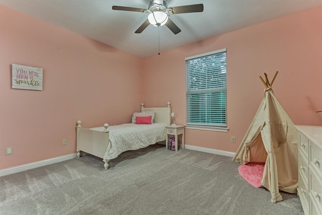 21603 Fairhaven Creek Dr, Cypress, TX 77433 - carpeted bedroom featuring baseboards and a ceiling fan