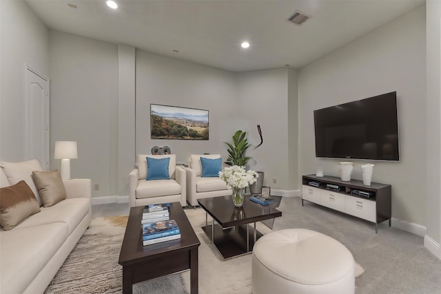 21603 Fairhaven Creek Dr, Cypress, TX 77433 - living area with baseboards, light carpet, and recessed lighting