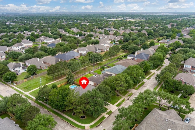 aerial view featuring a residential view