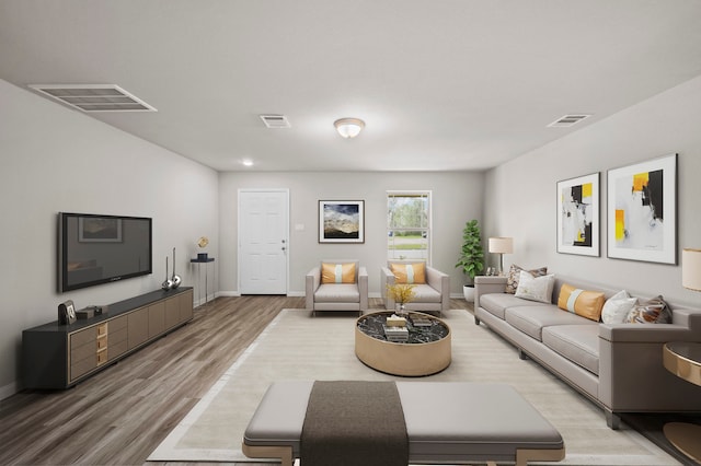 310 N Orange St, Sweeny, TX 77480 - living area featuring light wood-type flooring and baseboards
