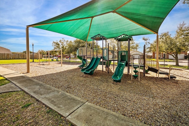 community playground with fence