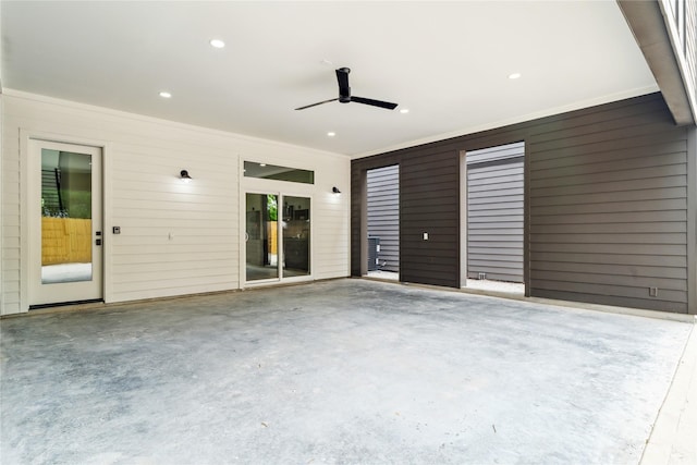 view of patio / terrace featuring ceiling fan
