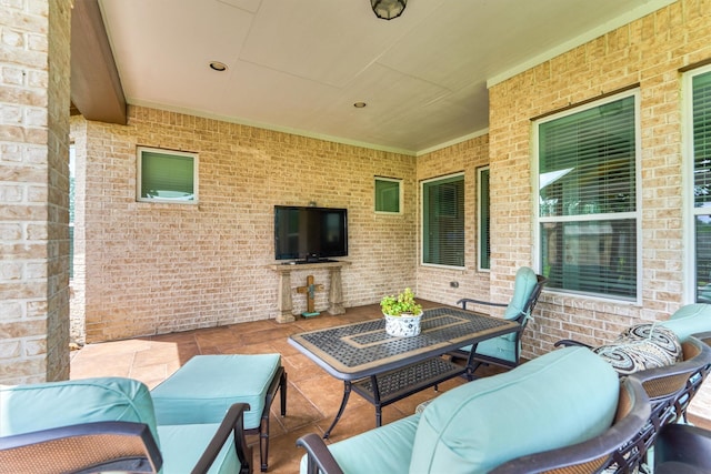 view of patio / terrace featuring an outdoor hangout area