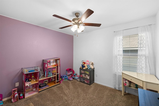 125 Dove Landing Ct, Navasota, TX 77868 - rec room with carpet flooring and ceiling fan