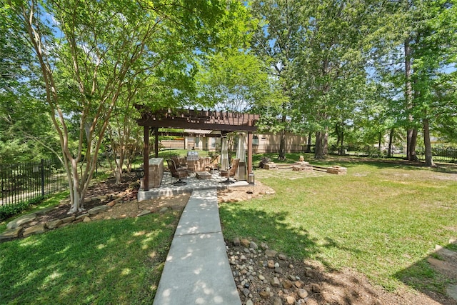 236 Camden Hills Dr, Montgomery, TX 77356 - view of yard with a pergola and a patio area