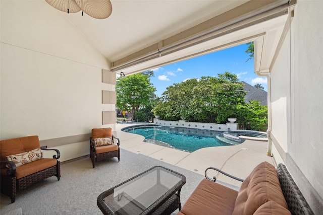 236 Camden Hills Dr, Montgomery, TX 77356 - view of swimming pool with a pool with connected hot tub and a patio