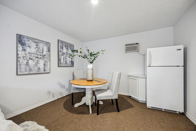 10826 Lasso Ln, Houston, TX 77079 - carpeted dining room featuring a wall unit AC and baseboards