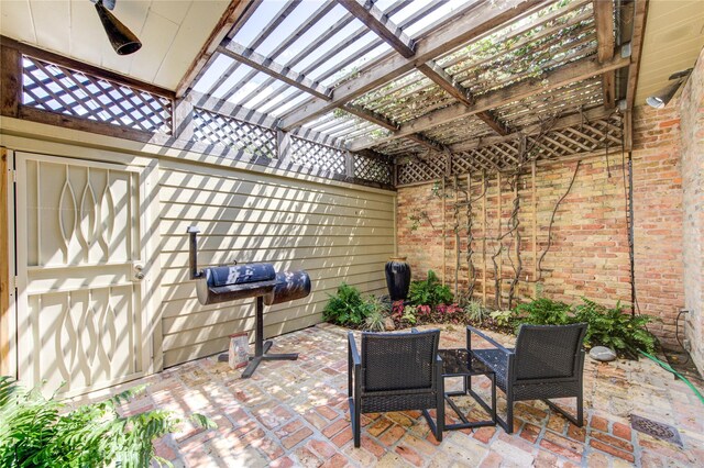 7530 Del Monte Dr, Houston, TX 77063 - view of patio with a pergola