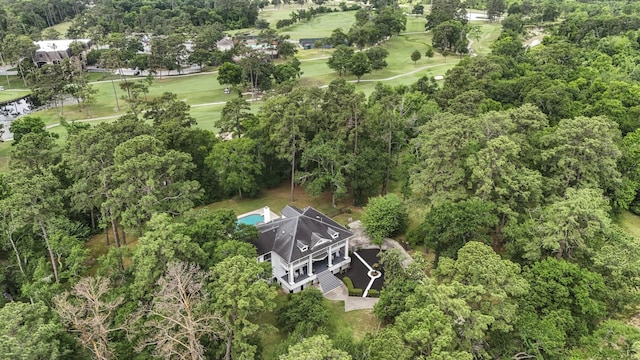 drone / aerial view with golf course view