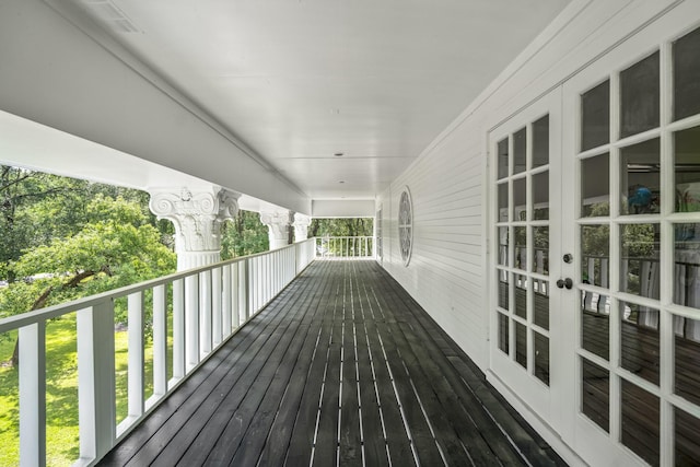 deck featuring french doors