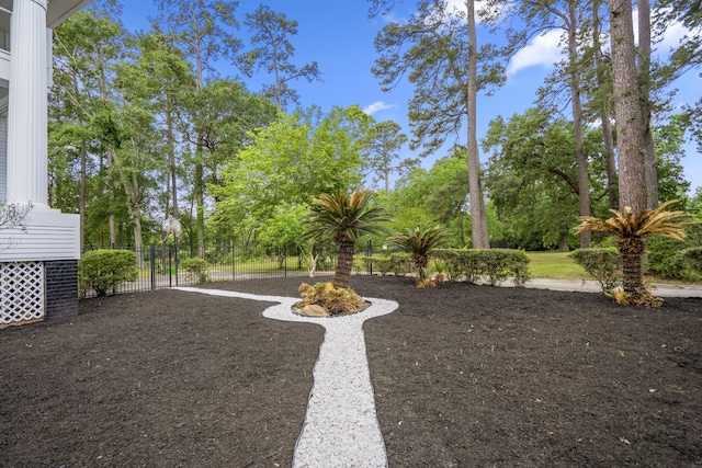 view of yard with fence
