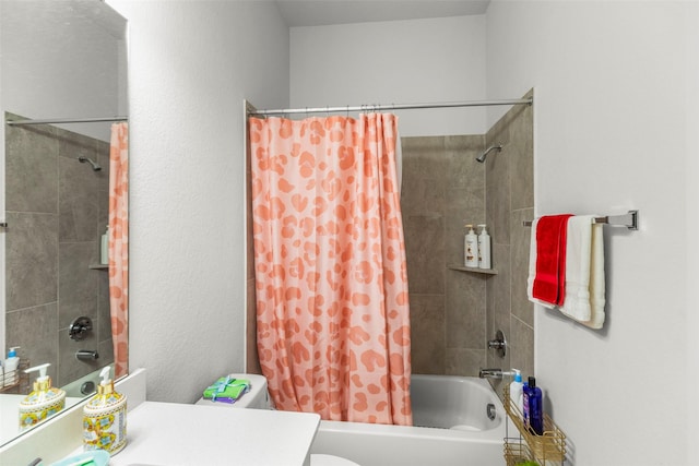 6930 Goldstrum Way, Katy, TX 77493 - bathroom with shower / bath combo with shower curtain, toilet, and vanity