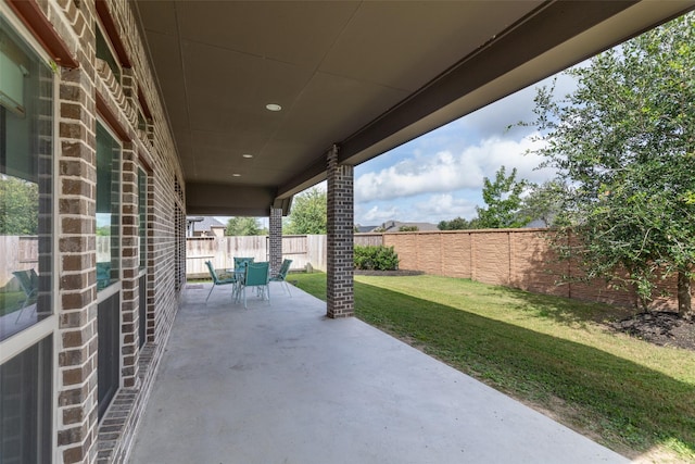 6930 Goldstrum Way, Katy, TX 77493 - view of patio / terrace featuring a fenced backyard and outdoor dining area
