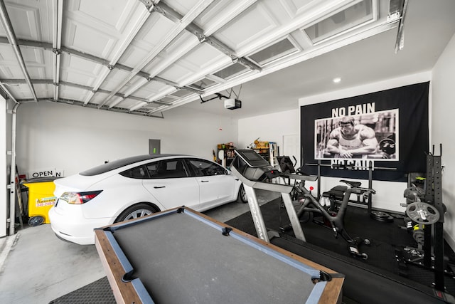 garage featuring a garage door opener
