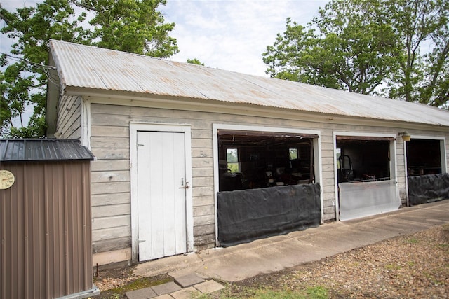 view of garage