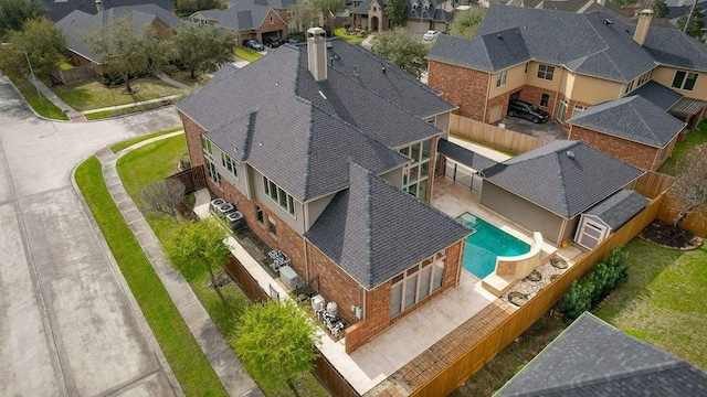 13811 Sugar Dock Ct, Houston, TX 77044 - aerial perspective of suburban area with a pool