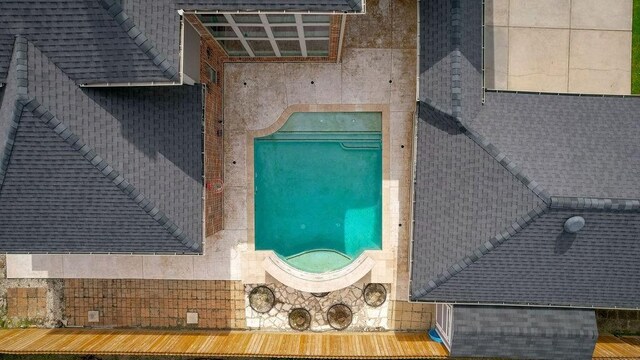 13811 Sugar Dock Ct, Houston, TX 77044 - view from above of property with a pool