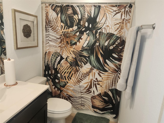 30042 Ousel Falls Ln, Katy, TX 77494 - bathroom featuring toilet, vanity, and a shower with shower curtain