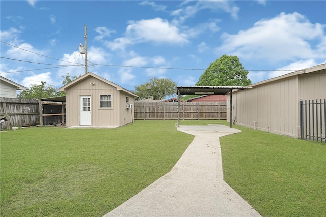 view of yard featuring a fenced backyard and a patio