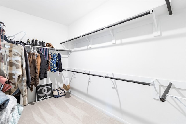 walk in closet featuring carpet