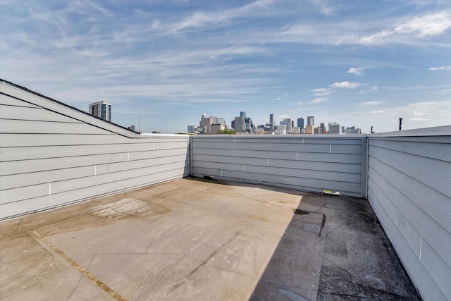 view of patio / terrace with a view of city